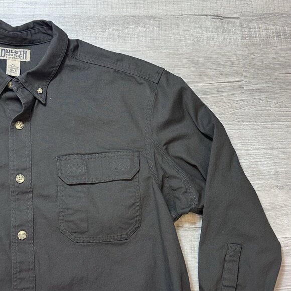 Duluth Trading Co Mens Flex Fire Hose Heavy Canvas Shirt Work Wear Gray Size XL - Picture 4 of 8